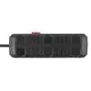 Pagarinātājs MACLEAN MCE387 B — 2 kontaktligzdas, 3×USB A, 110–240V, 1,5 m vads, max 2500W