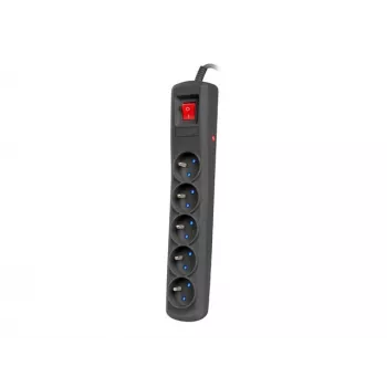 Pagarinātājs ARMAC ARC 5 — 5 kontaktligzdas, 3 m vads, melns