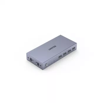 KVM slēdzis Unitek V307A USB HDMI 2-portu 4K Ultra HD 3840x2160@60Hz HDCP 2.2, metāla korpuss, pelēks