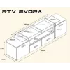 Cama TV statīvs EVORA 200 balts/balts glancēts
