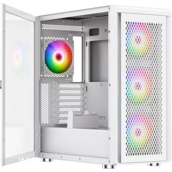 PC korpuss Silentware Air 100 White — mid-tower ATX saderīgs, balts