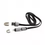 USB A savienotājs uz Micro USB + 8-pin iPhone kabelis SBOX 1m Melns