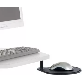 Multivides ratiņu aksesuāru plaukts ERGOTRON 687BK — melns kompozīts/tērauds, 203.2×229 mm, 907 g