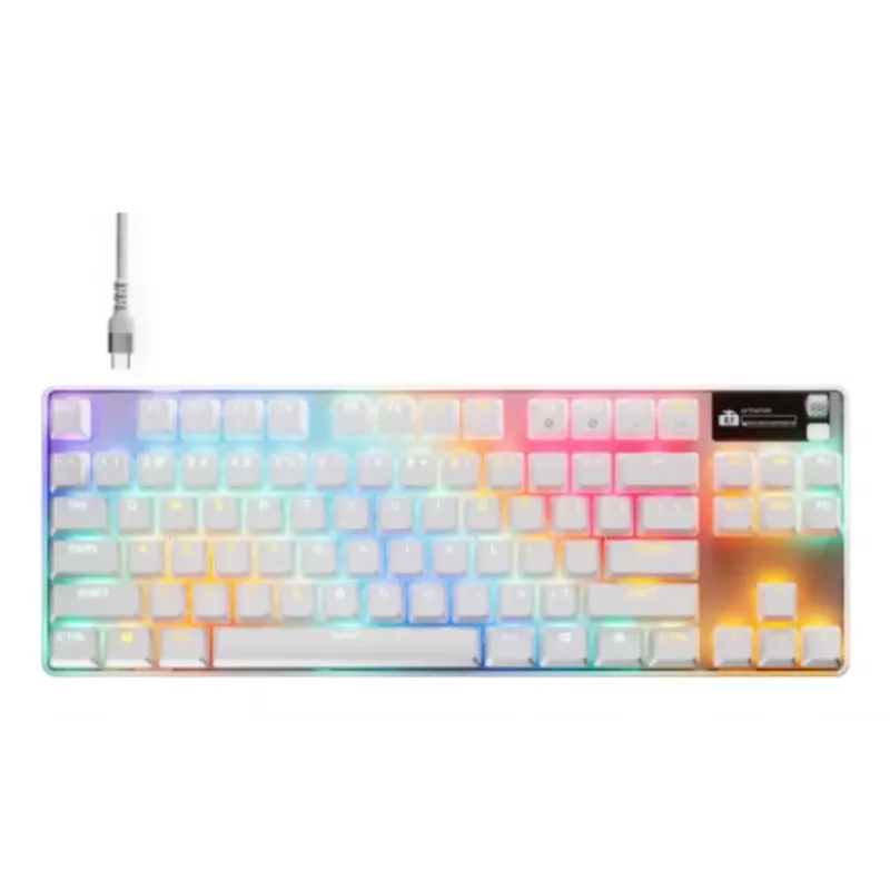 SteelSeries Apex Pro TKL Gen 3 tastatūra spēlētājiem, USB, ASV angļu izkārtojums, balta