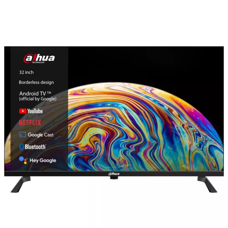 Televizors DAHUA DHI-LTV32-SD100 31,5 collu HD LED Smart TV 1366×768, Android 11, Wi‑Fi, 2×HDMI, VESA 200×200
