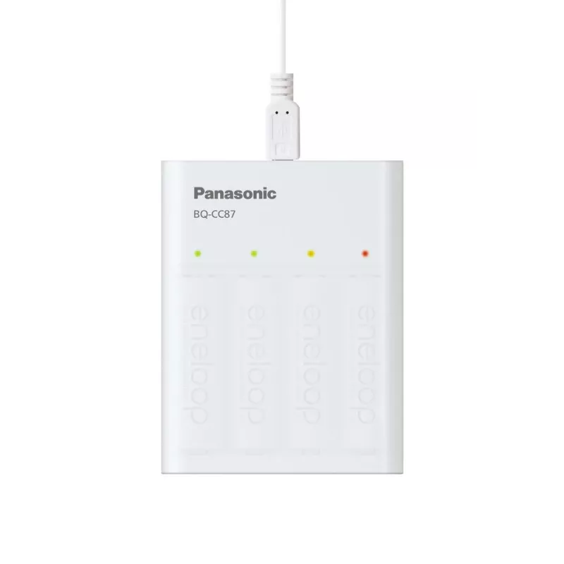 USB akumulatoru lādētājs PANASONIC Eneloop Smartplus BQ-CC87 + 4x AA 2000 mAh (K-KJ87MCD40USB)