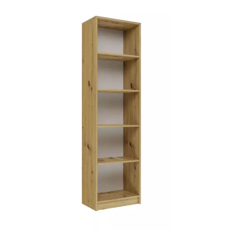 Biroja grāmatu plaukts Top e shop R50 ARTISAN — Ozolkoka apdare, 5 plaukti, skaidu plātnes rāmis
