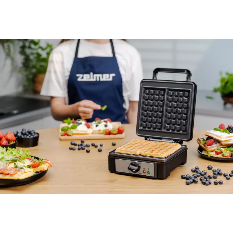 Vafeļu pannas Zelmer ZWM0012 sudrabaini melna