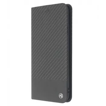 Grāmatas vāciņš Tellur Carbon iPhone XS — melns