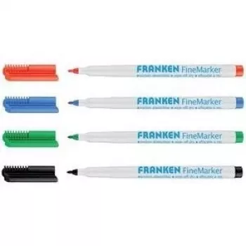 Franken FineMarker 4 gab. marķieru komplekts (melns, zils, zaļš, sarkans)