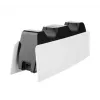 FIXED FIXPS5-DCC-BW uzlādes stacija PlayStation 5 DualSense kontrolleriem, vadu, melnbalta