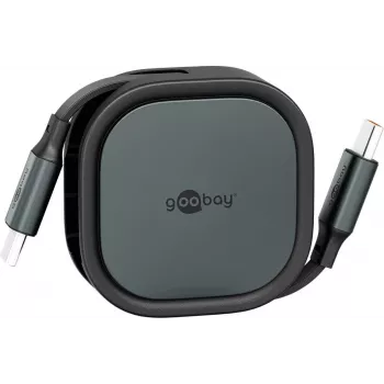 Wentronic goobay Pašsavienojošs USB-C Kabelis melns/sudrabs 15W Izturīgā Korpusā (77424)