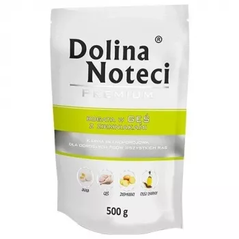 DOLINA NOTECI Premium Rich in goose with potatoes - Slapjā suņu barība - 500 g