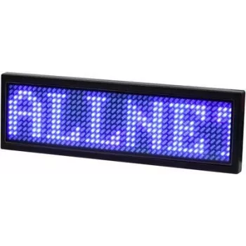 ALLNET elektroniski programmējama vārda plāksne zilā krāsā