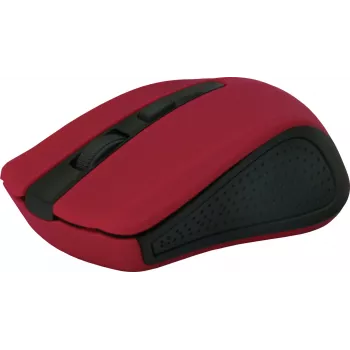 Bezvadu optiskā pele DEFENDER MM-935 RF — abpusēja, 1600 DPI, sarkana, RF USB uztvērējs, AAA baterijas