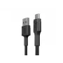 USB 2.0 kabelis Green Cell KABGC23, USB A — Micro-USB B, 0,3 m, melns