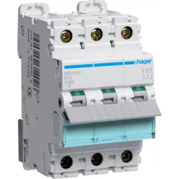 Strāvas slēdzis Hager NBN316 3P, 16 A, 50–60 Hz, 52,3×70×83 mm