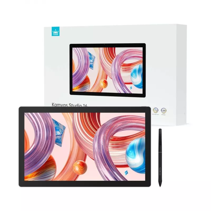 Grafikas planšete Huion Kamvas Studio 16 KS1601 15.8 collu Quad HD IPS displejs 2560×1440, 16 GB RAM, 512 GB SSD, Wi‑Fi 6, akumulators 58 Wh