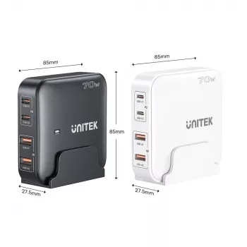 UNITEK P1229AWH01-EU universāls mobilās ierīces lādētājs, balts, AC, ātrā uzlāde, iekštelpām