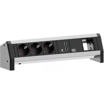 BACHMANN DESK 3x Zemējuma Kontaktligzda 1x USB Lādētājs 1x ABD GST18 (902.0253)