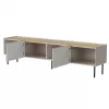 TV skapis Cama Meble FELLINI 200x40x52 cm, smilškrāsas rāmis, eļļots ozola virsma