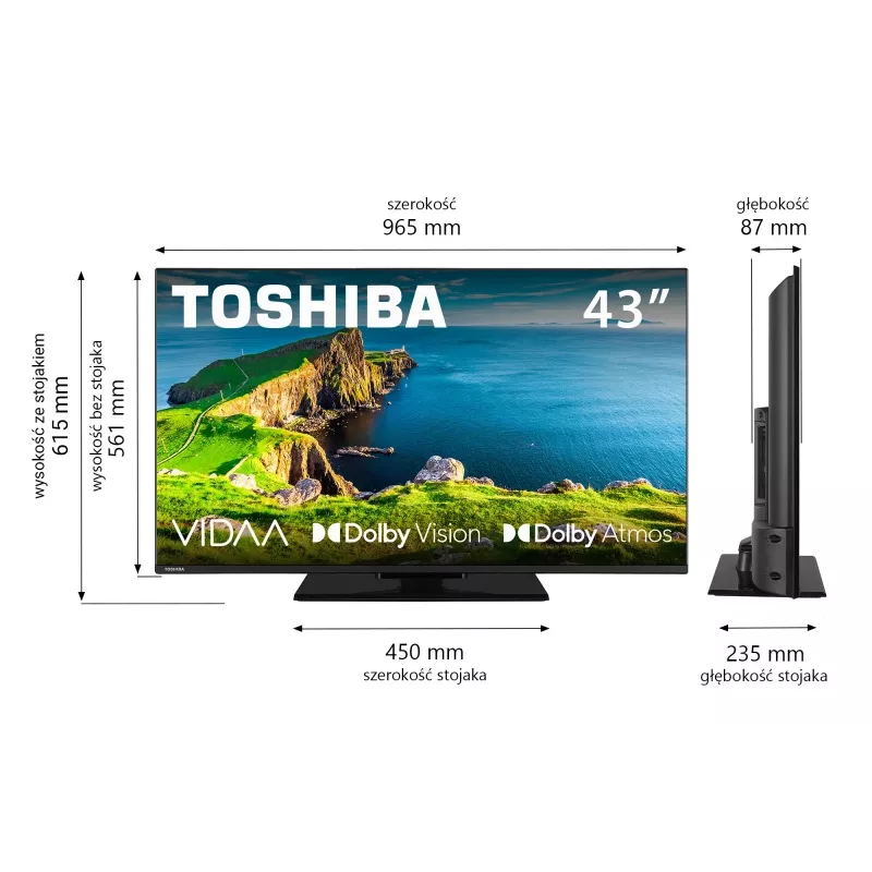 Toshiba 43UV3F63DG 43 collu LED televizors ar 4K izšķirtspēju