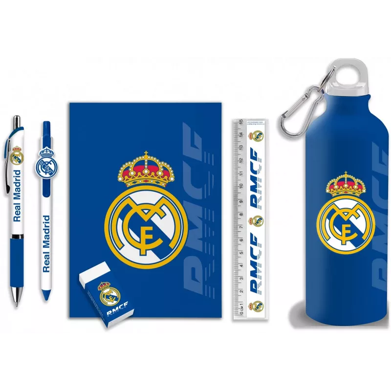 Real Madrid RM00029 komplekts ar 650 ml pudeli, bloknotu un pildspalvu