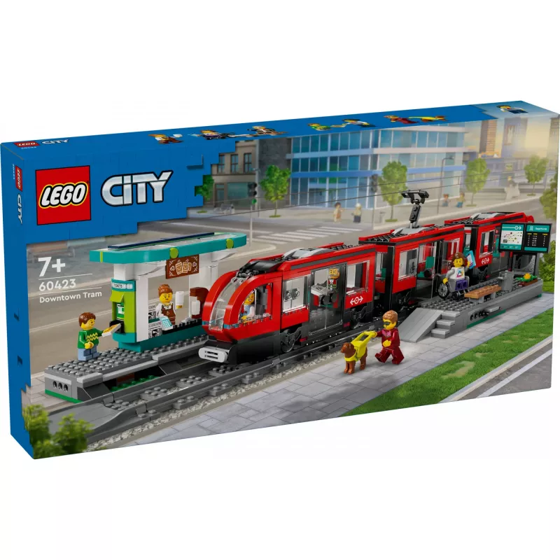 LEGO City tramvajs un stacija – būvējams komplekts bērniem no 7 gadiem