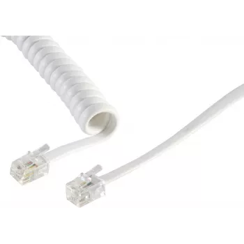 ShiverPeaks S/CONN 2m RJ10 caurspīdīgi balts telefona spoles vads