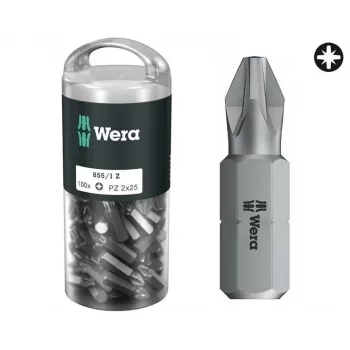 Skrūvgriežu uzgaļu komplekts Wera 855/1 Z DIY 100 SiS, 100 gab., PZ 2, 25 mm