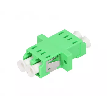 Optiskās šķiedras adapteris Extralink LC/APC viensviras režīms duplekss, zaļš, LC/APC savienotāji