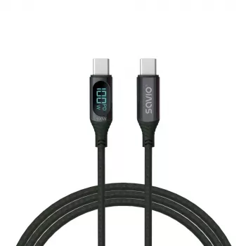 Savio USB-C - USB-C kabelis CL-174 1m melns USB 3.2 Gen 1