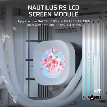 Displejs Corsair Nautilus RS šķidruma dzesēšanas sistēmai balts 78mm