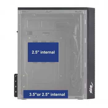 Akyga AK36BK Micro ATX datora korpuss, Micro ATX / Flex ATX / Mini ITX, USB 3.0 + USB 2.0, bez barošanas bloka, melns
