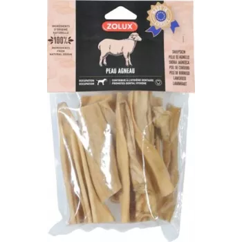 Suņu našķi ZOLUX Lambskin 200 g – dabīgas jērādas košļājamās kociņas pieaugušiem suņiem, bez graudiem, bez lipekļa