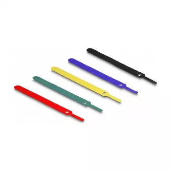 DeLOCK 19076 150x12mm dažādu krāsu lentes saite ar Velcro, 10 gab.