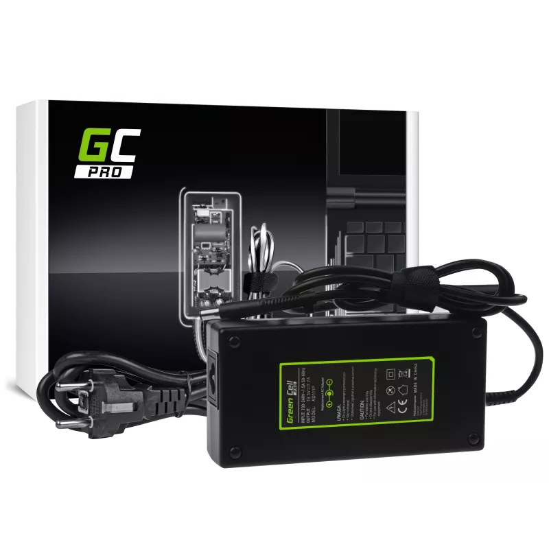 Strāvas adapteris Green Cell AD111P 150W 19.5V 7.7A Universāls klēpjdatora lādētājs Melns