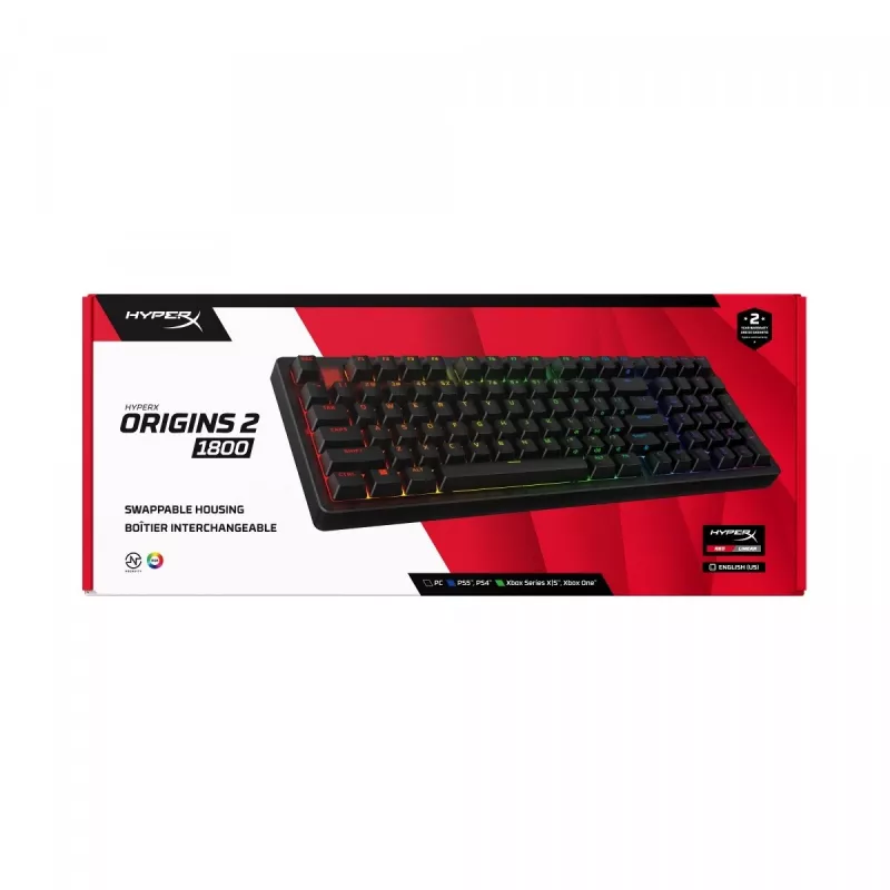 HyperX Origins 2 1800 tastatūra Melna