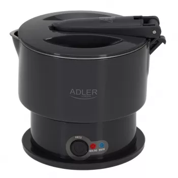 Elektriskā tējkanna Adler AD 1377G, 0,6 L, 600 W, pelēka, plastmasa/silikons/nerūsējošais tērauds