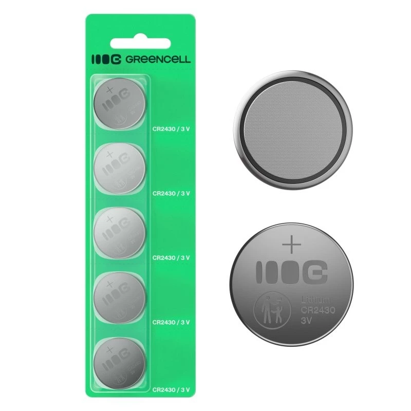 Green Cell CR2430 3V litija monētu baterija — 5 iepakojums