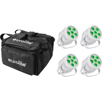 LED Par Gaisma EUROLITE Silent Par 6 QCL Floor 4x ar Soft-Bag – grīdas QCL LED par, 4 komplektā