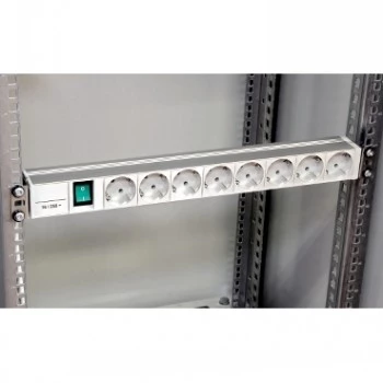 Strāvas sadales bloks Schneider Electric ACTASSI 1U, 19 collu statīvs, 8 Schuko ligzdas, VDE, ar slēdzi