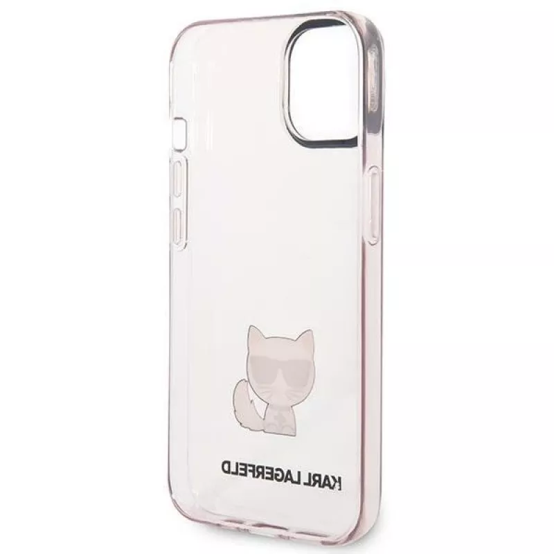 Karl Lagerfeld KLHCP14MCTRI Cietais maciņš iPhone 14 Plus / 15 Plus 6.7” Rozā / Caurspīdīgi rozā Choupette Body