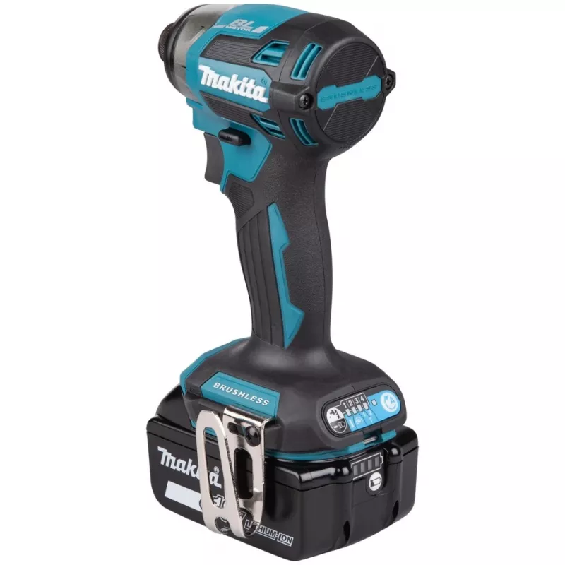 Makita DTD173RTJ bezvadu triecienskrūvgriezis, 3600 apgr./min, ar akumulatoriem, lādētāju un koferi, zils/melns