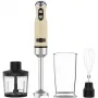 Rokas blenderis CECOTEC Power Mixer RetroYellow 1200MAX Cream&Crush, 1200 W, vairāki ātrumi, mīklas āķi un putotāji