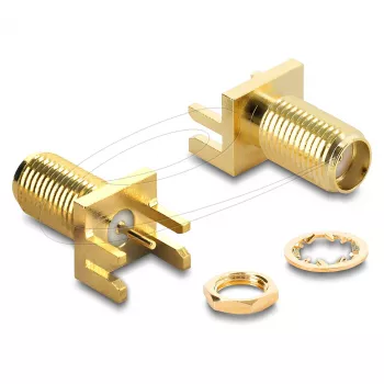 Adapteru savienotājs DELOCK SMA dzimuma mainītājs 67412, SMA uz SMA, apzeltīts