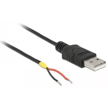 Delock kabelis USB 2.0 Type-A spraudnis > 2 x kaili vadi - 1,5 m - melns (85664)