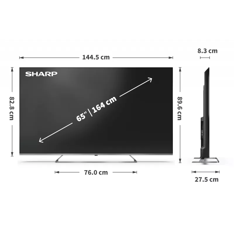 Sharp 4K Ultra HD QLED MiniLED televizors | 65JP7265E | 55 collas | Smart TV | Google TV | UHD