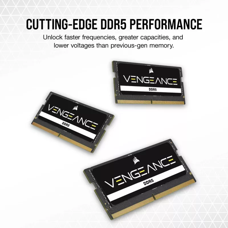 Corsair Vengeance SO-DIMM 64 GB DDR5-5600 (2x 32 GB) Dual-Kit, melns, CMSX64GX5M2A5600C48