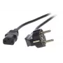 EFB-Elektronik EK504.1V2 strāvas vads, iezemēts spraudnis 90°- C13 180°, melns, 1,0 m, 3 x 0,75 mm²